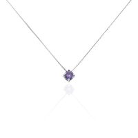 Collier Solitaire Argent Blanc Rio Santa Teresa Oxyde De Zirconium