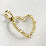 Pendentif Coeur Penche Or Jaune Oxyde De Zirconium - Pendentifs Famille | Marc Orian