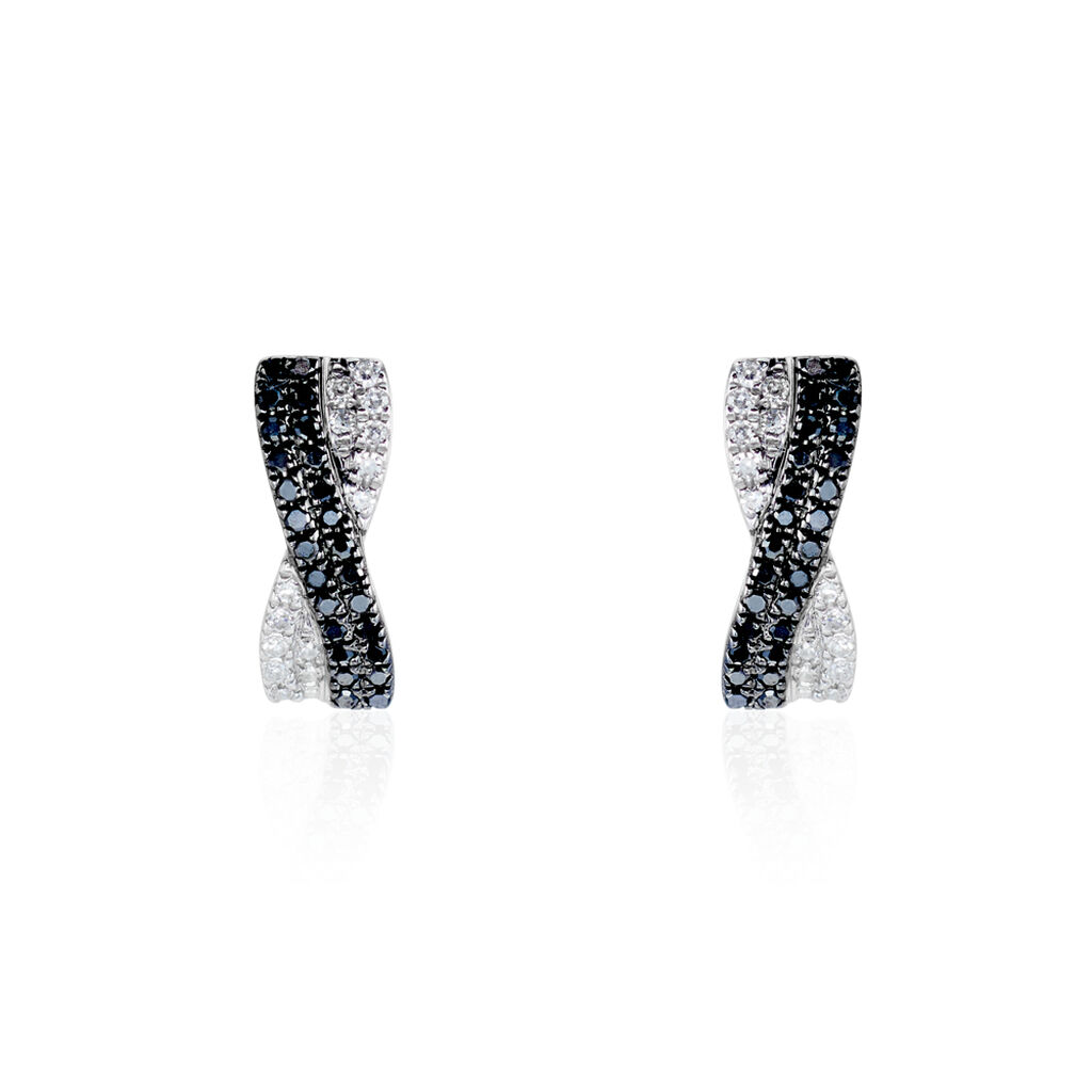 Boucles D'oreilles Puces Alric Or Blanc Diamant - Puces Femme | Marc Orian
