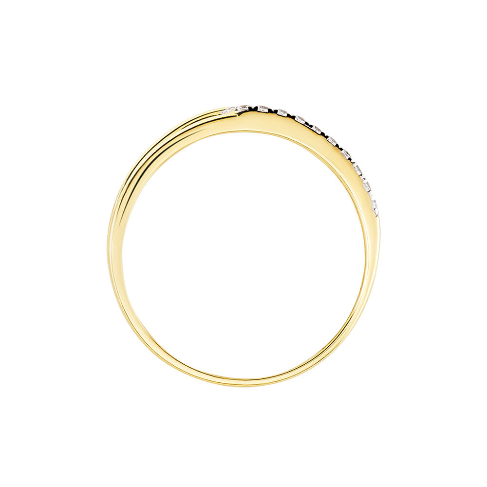 Bague Graphic Lines Or Jaune Oxyde De Zirconium - Bagues avec pierre Femme | Marc Orian
