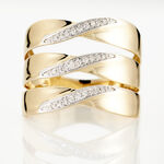 Bague Catharine 3 Rangs Or Jaune Diamant - Bagues pierres pr&eacute;cieuses Femme | Marc Orian