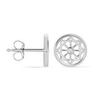 Boucles D'oreilles Puces Peinda Argent Blanc Oxyde De Zirconium - Puces Femme | Marc Orian