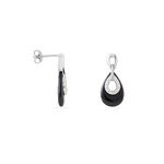 Boucles D'oreilles Pendantes H&eacute;l&eacute;ane Argent Blanc C&eacute;ramique Et Oxyde - Pendantes Femme | Marc Orian
