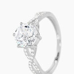 Bague Solitaire Alassane Or Blanc Oxyde De Zirconium - Solitaires Femme | Marc Orian