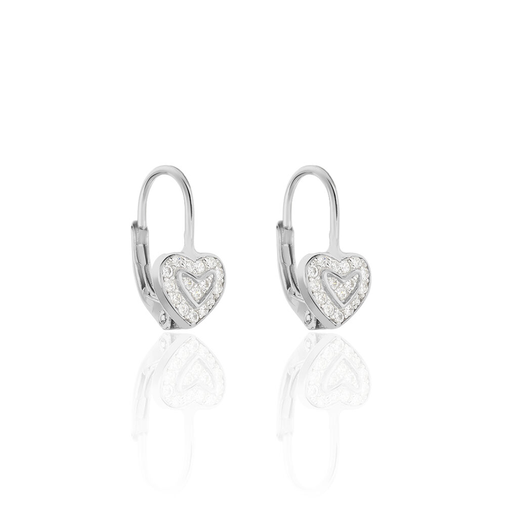 Boucles D'oreilles Pendantes Maximin Argent Blanc Oxyde De Zirconium - Pendantes Femme | Marc Orian