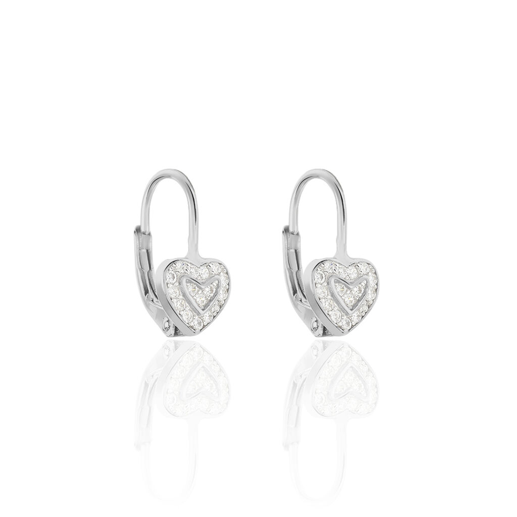 Boucles D'oreilles Pendantes Maximin Argent Blanc Oxyde De Zirconium - Pendantes Femme | Marc Orian