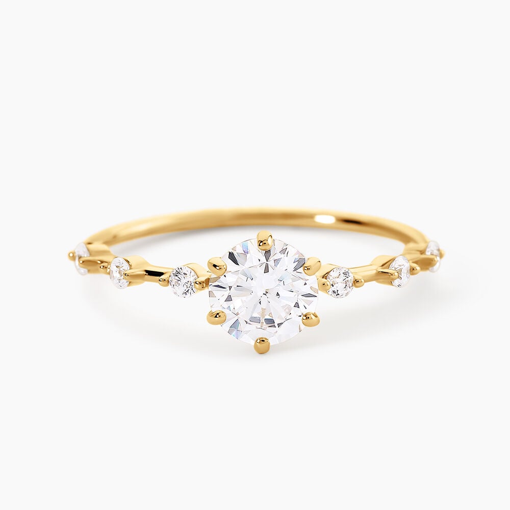 Bague Camila Argent Dor&eacute; A L'Or 750/1000 Oxyde De Zirconium - Solitaires Femme | Marc Orian