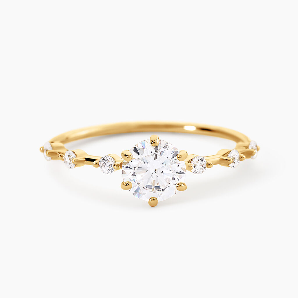 Bague Camila Argent Dor&eacute; A L'Or 750/1000 Oxyde De Zirconium - Solitaires Femme | Marc Orian