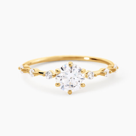 Bague Camila Argent Dor&eacute; A L'Or 750/1000 Oxyde De Zirconium - Solitaires Femme | Marc Orian