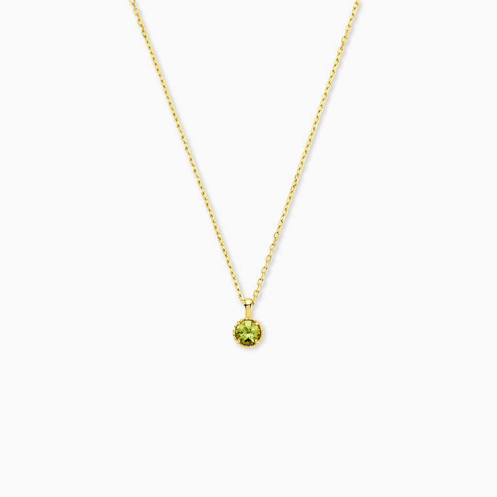 Collier Poem Argent Jaune P&eacute;ridot - Colliers avec pierres Femme | Marc Orian