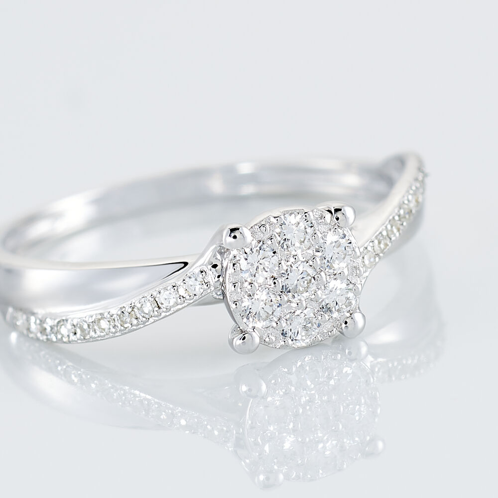 Bague Hebe Or Blanc Diamant - Parures de mariage Femme | Marc Orian