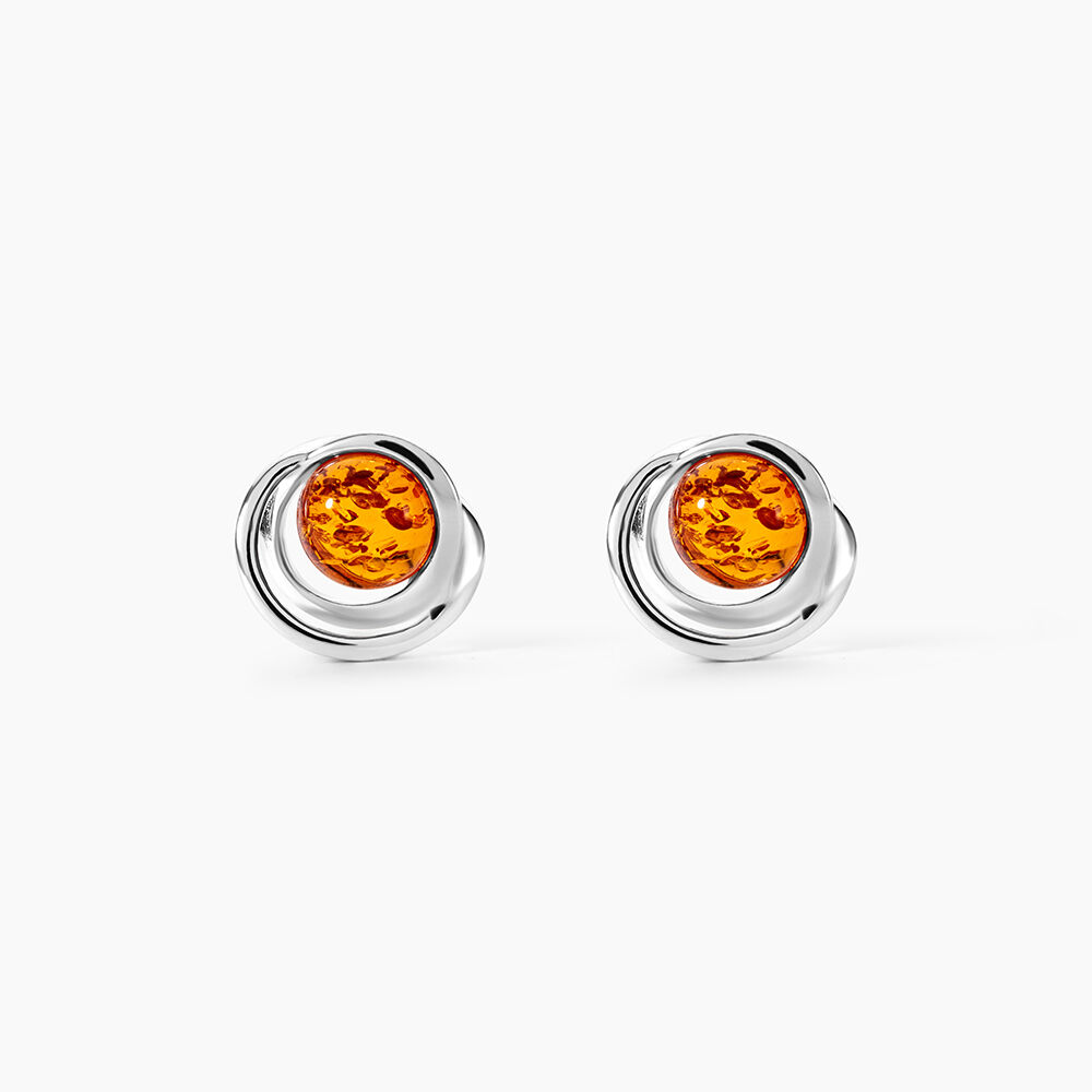 Boucles D'oreilles Argent Blanc Franjo Ambre - Pendantes Femme | Marc Orian