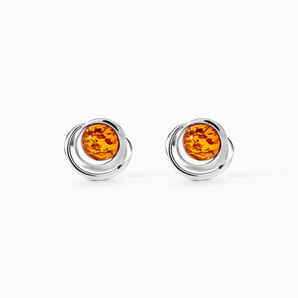 Boucles D'oreilles Argent Blanc Franjo Ambre - Pendantes Femme | Marc Orian