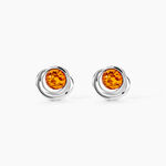 Boucles D'oreilles Argent Blanc Franjo Ambre - Pendantes Femme | Marc Orian