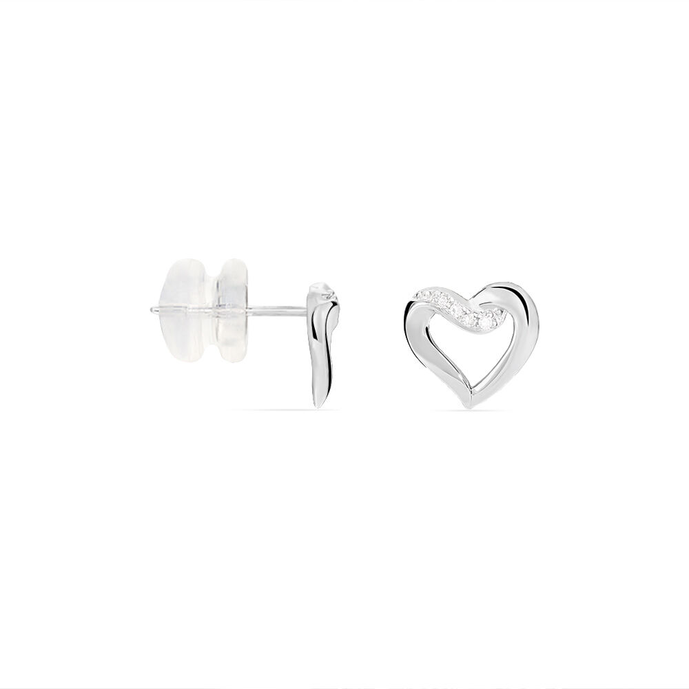 Boucles D'oreilles Puces Kaina Or Blanc Diamant - Puces Femme | Marc Orian
