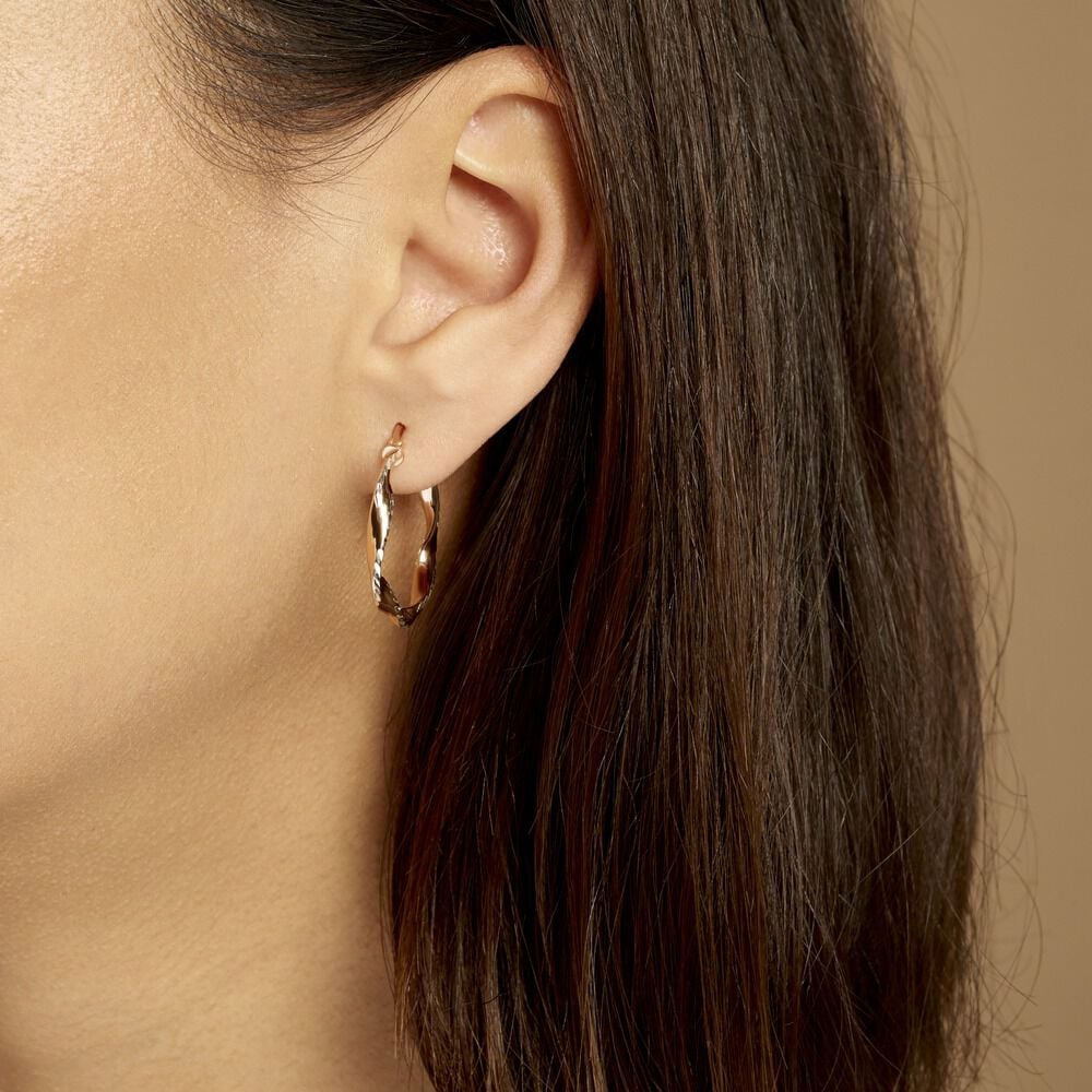 Cr&eacute;oles Argent Rose Alieno - Cr&eacute;oles Femme | Marc Orian