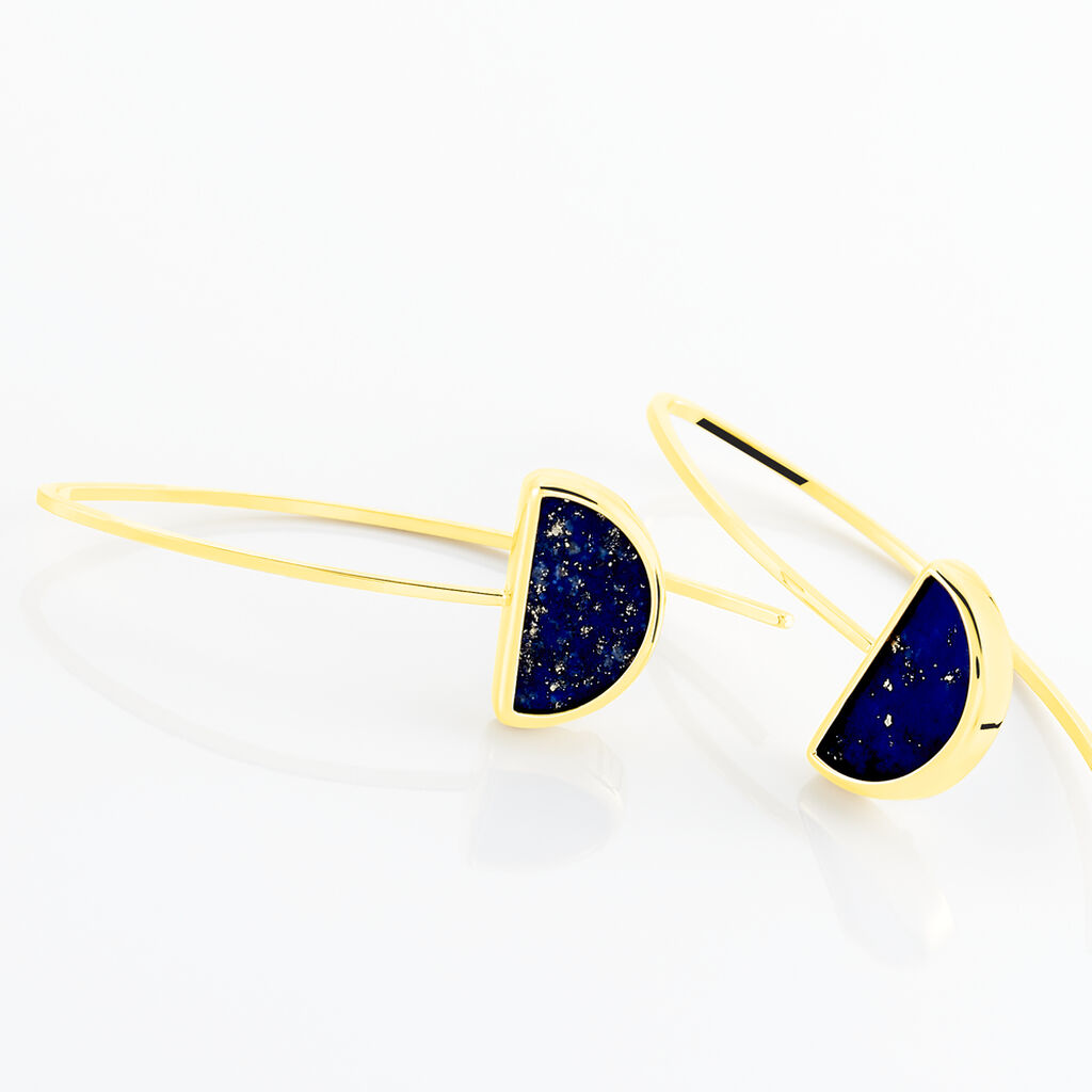 Boucles D'oreilles Pendantes Florica Or Jaune Lapis Lazuli - Boucles d'oreilles Pendantes Femme | Marc Orian