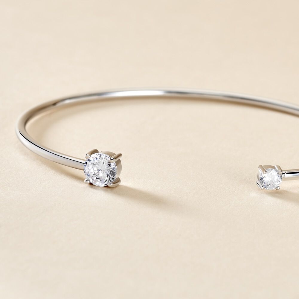 Bracelet Jonc Domitille Argent Blanc Oxyde De Zirconium - Bracelets joncs Femme | Marc Orian