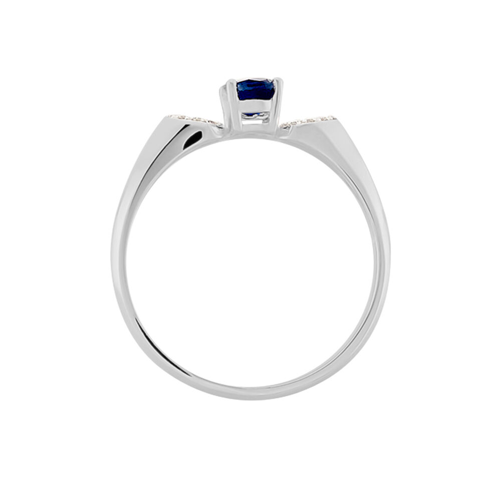 Bague Edgina Or Blanc Saphir Et Diamant - Solitaires Femme | Marc Orian