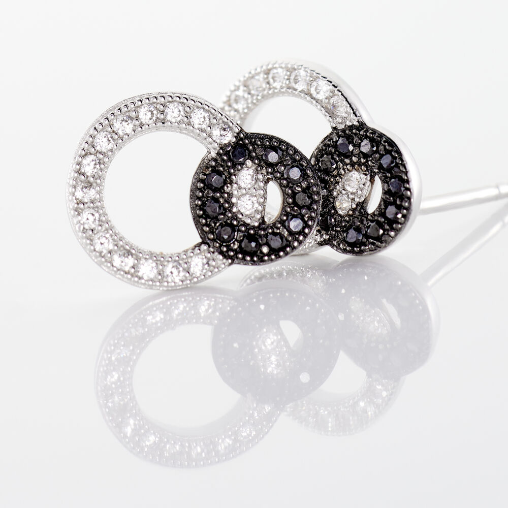 Boucles D'oreilles Puces Diana Argent Blanc Oxyde De Zirconium - Puces Femme | Marc Orian
