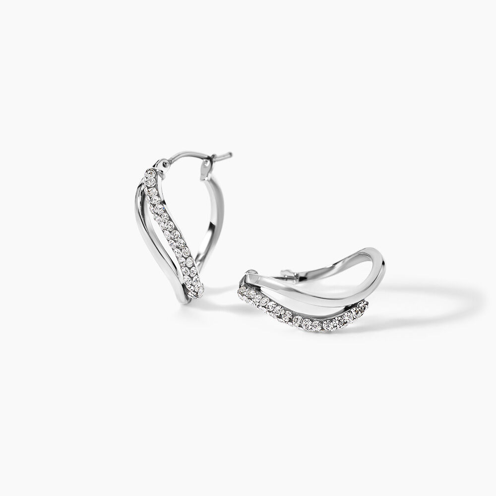 Cr&eacute;oles Hekate Or Blanc Strass - Cr&eacute;oles Femme | Marc Orian