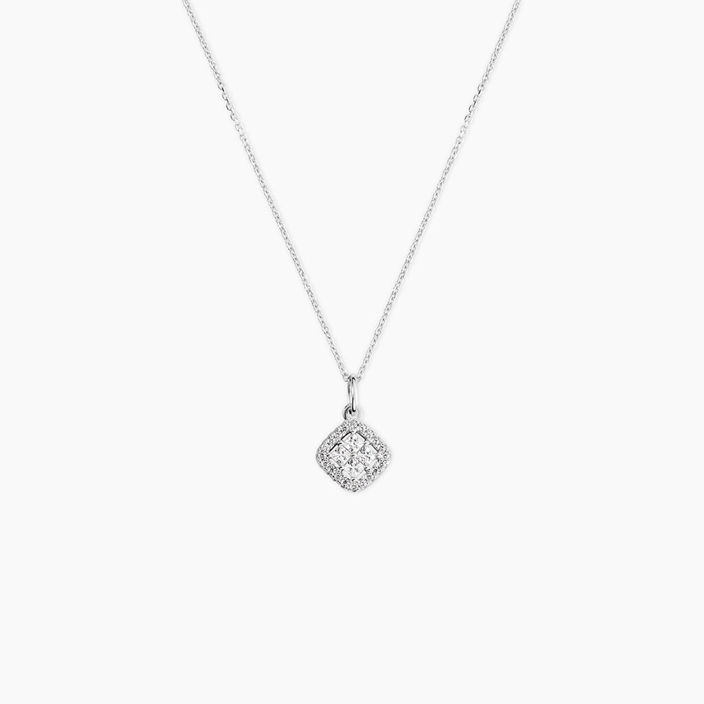 Collier Justina Argent Blanc Oxyde De Zirconium - Colliers avec pierres Femme | Marc Orian