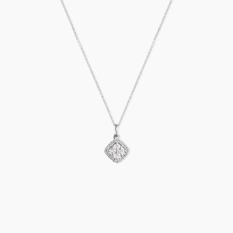 Collier Justina Argent Blanc Oxyde De Zirconium - Colliers avec pierres Femme | Marc Orian