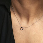 Collier Arlina Or Blanc Saphir Et Diamant - Colliers avec pierres Femme | Marc Orian