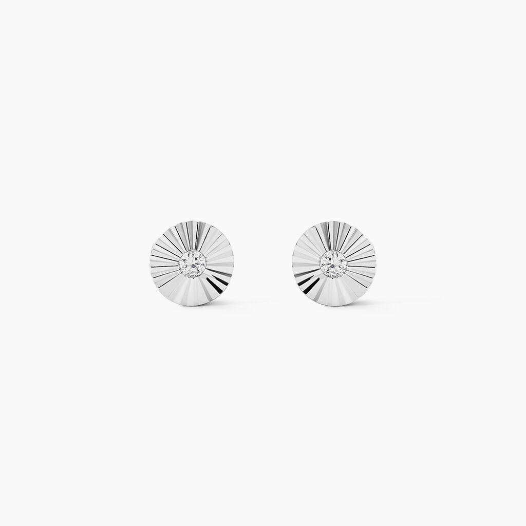 Boucles D'oreilles Puces Argent Blanc Valente Oxydes De Zirconium - Puces Femme | Marc Orian