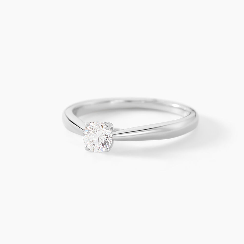 Bague Solitaire Vicoeuria Or Blanc Diamant Synth&eacute;tique - Parures de mariage Femme | Marc Orian