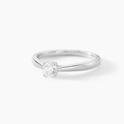 Bague Solitaire Vicoeuria Or Blanc Diamant Synth&eacute;tique - Parures de mariage Femme | Marc Orian
