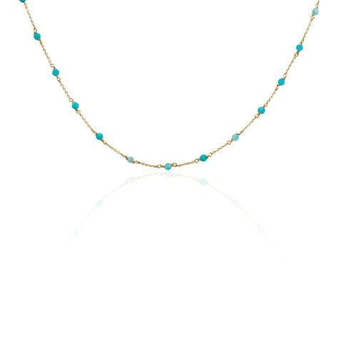 Collier Calliope Plaqué Or Doré Amazonite - Colliers avec pierres Femme | Marc Orian