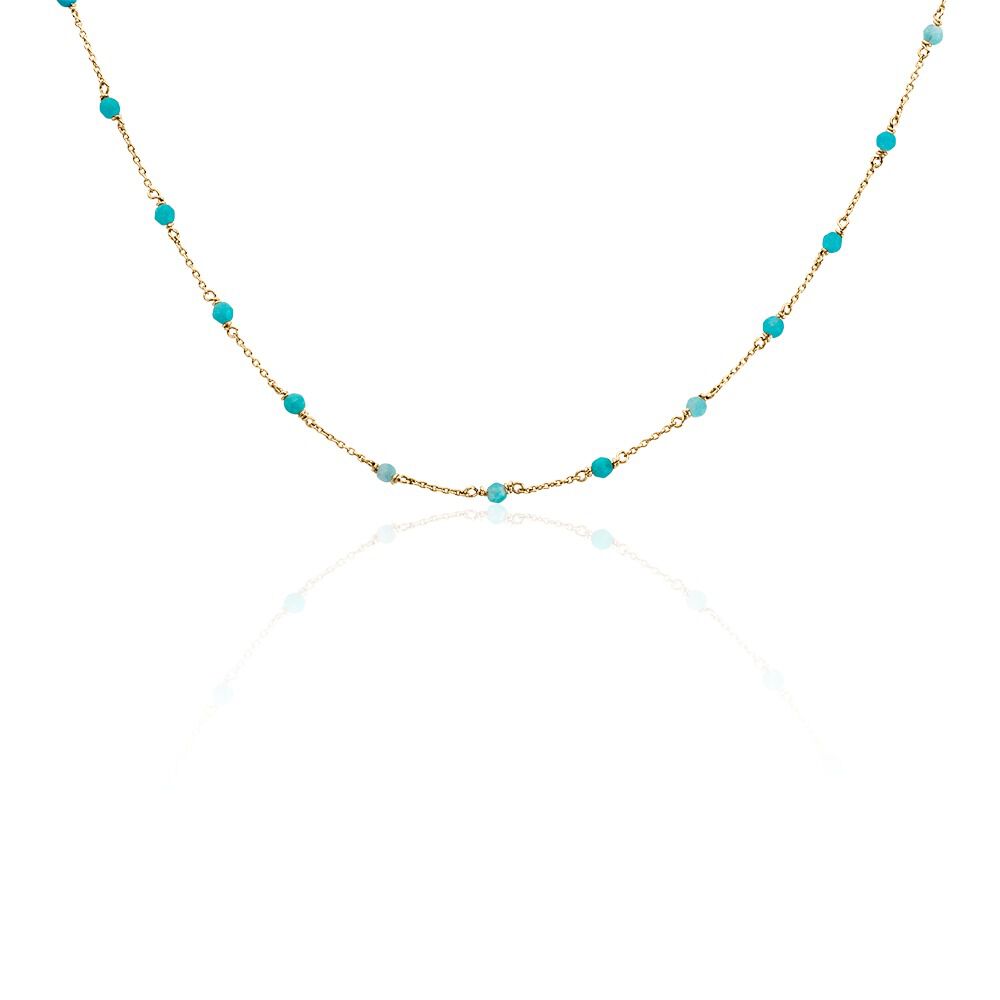 Collier Calliope Plaqué Or Doré Amazonite - Colliers avec pierres Femme | Marc Orian