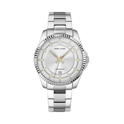 Montre Pierre Lannier Lannier Metropolitain 40 Argent&eacute; - Montres &eacute;tanches Homme | Marc Orian