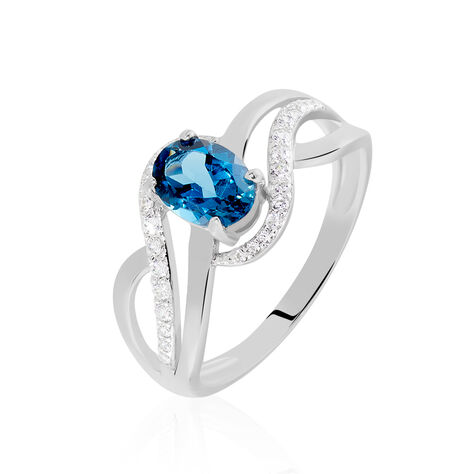 Bague Josyne Or Blanc Topaze Et Oxyde De Zirconium - Bagues pierres fines Femme | Marc Orian