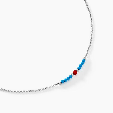 Collier Behati Argent Blanc Corail Turquoise - Colliers avec pierres Femme | Marc Orian
