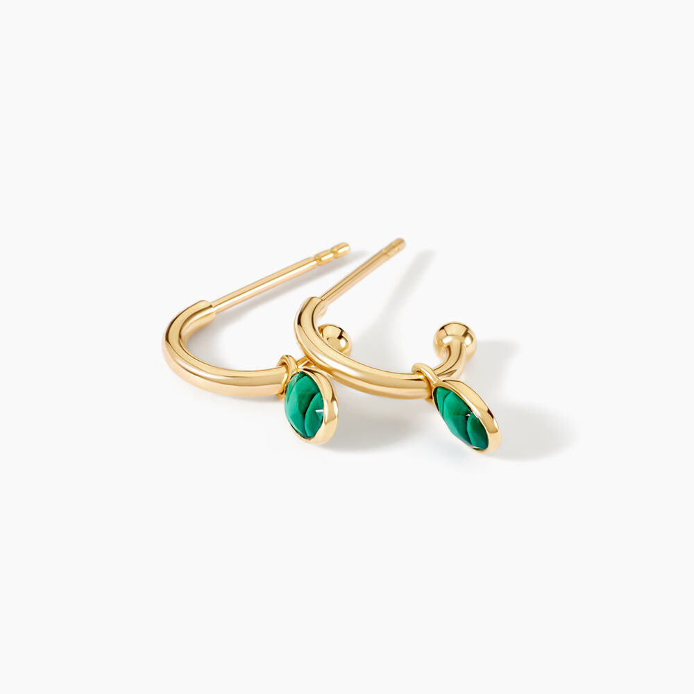 Cr&eacute;oles Kakalina Or Jaune Malachite - Cr&eacute;oles Femme | Marc Orian