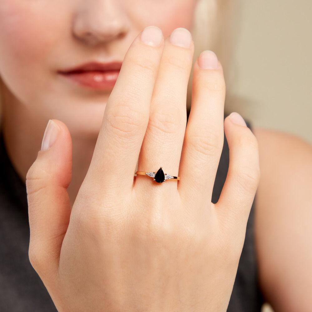 Bague Glykeria Or Jaune Saphir Diamant - Solitaires Femme | Marc Orian
