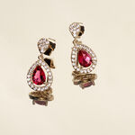 Boucles D'oreilles Pendantes Brigita Plaqu&eacute; Or Pierre Et Oxyde - Pendantes Femme | Marc Orian