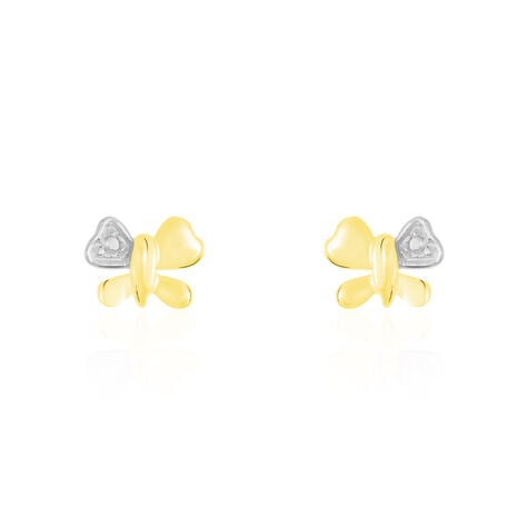 Boucles D'oreilles Puces Bartholomee Papillon Or Jaune - Puces Femme | Marc Orian