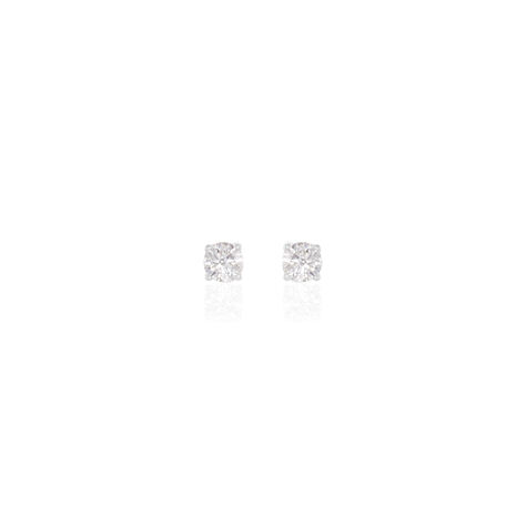 Boucles D'oreilles Puces Victoria Or Blanc Diamant - Puces Femme | Marc Orian