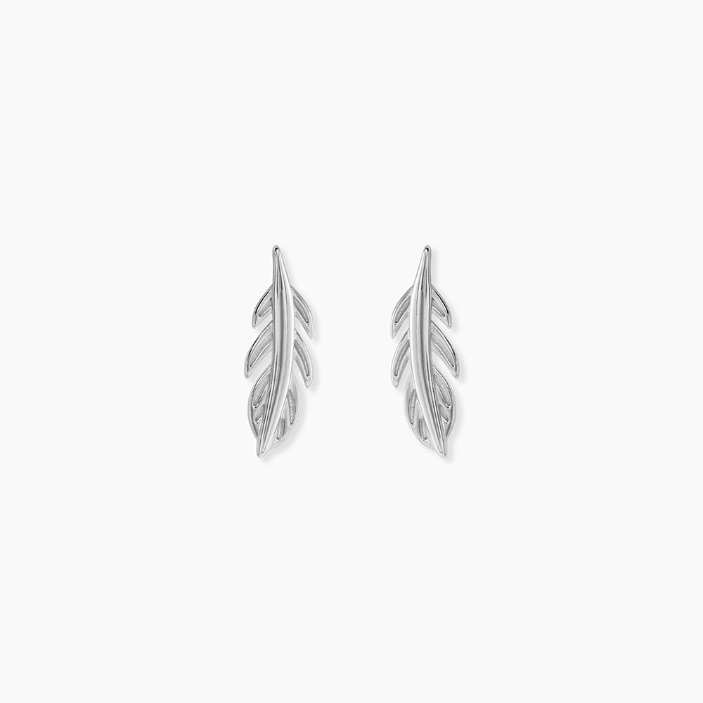 Boucles D'Oreilles Puces Garoa Argent Blanc - Puces Femme | Marc Orian
