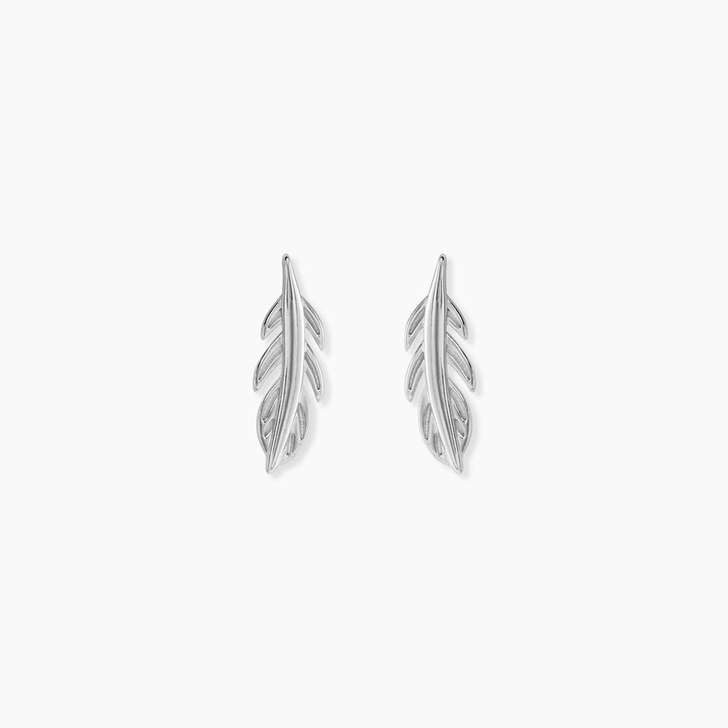 Boucles D'Oreilles Puces Garoa Argent Blanc - Puces Femme | Marc Orian