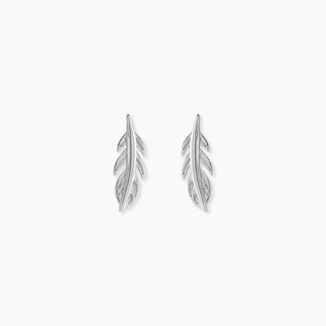 Boucles D'Oreilles Puces Garoa Argent Blanc - Puces Femme | Marc Orian