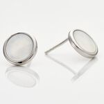 Boucles D'oreilles Puces Zealie Argent Blanc Nacre - Puces Femme | Marc Orian