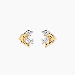 Boucles D'oreilles Puces Fulvie Double Dauphins Or Bicolore - Puces Femme | Marc Orian
