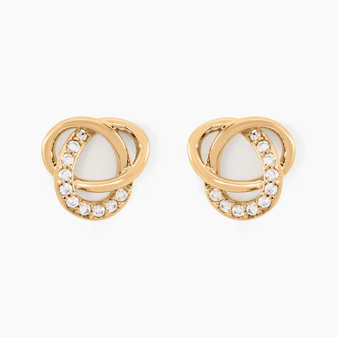 Boucles D'oreilles Puces Henia Plaqué Or Jaune Oxyde De Zirconium - Puces Femme | Marc Orian