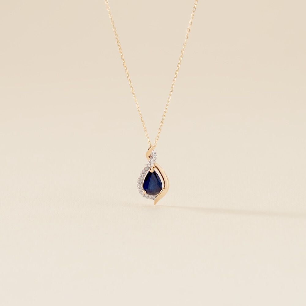 Collier Or Jaune Angelika Saphir - Colliers avec pierres Femme | Marc Orian