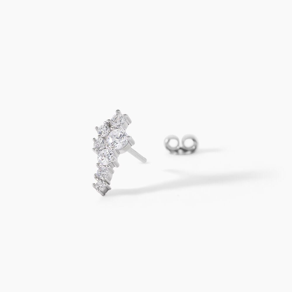 Boucles D'oreilles Puces Eden Argent Blanc Oxyde De Zirconium - Puces Femme | Marc Orian