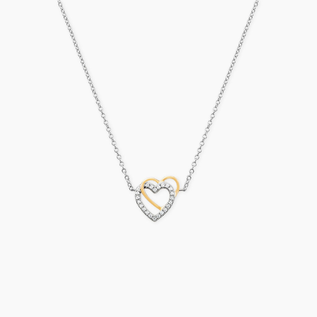 Collier Gine Or Jaune Argent Blanc Oxyde De Zirconium - Colliers avec pierres Femme | Marc Orian